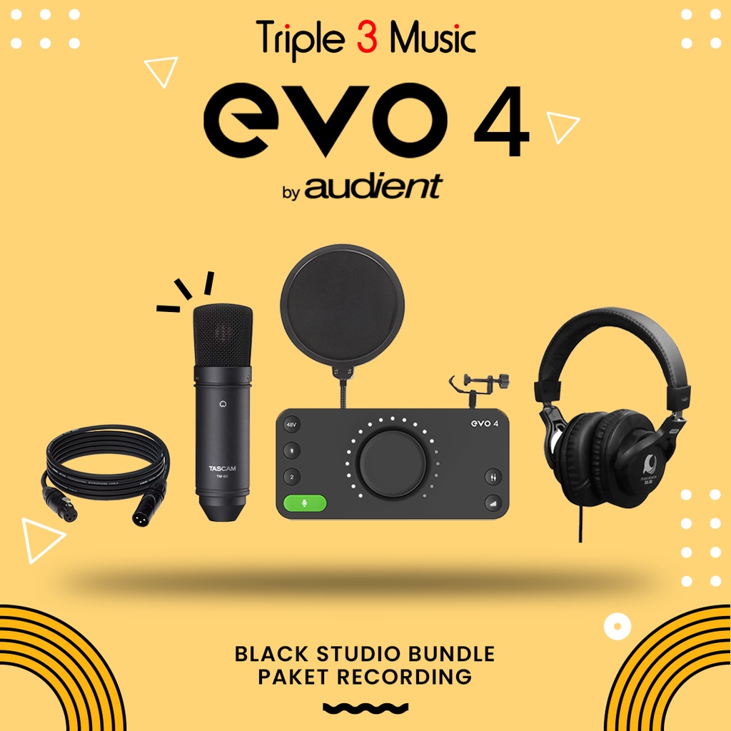 AUDIENT EVO 4 Black Studio Pack Paket Recording