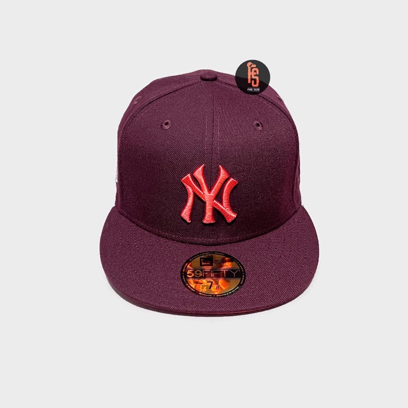 TOPI NEW ERA ORIGINAL 5950 WS NEW YORK YANKEES MAROON UV ORANGE