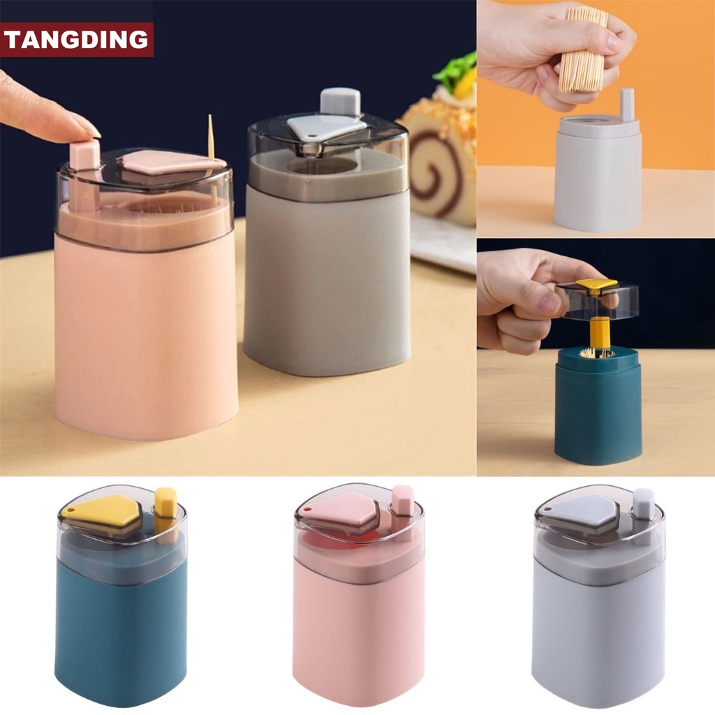 【COD Tangding】Home Daily Creative Automatic Pop-up Toothpick Box Simple Household Living Room Dining Room Storage Box Press Toothpick Holder