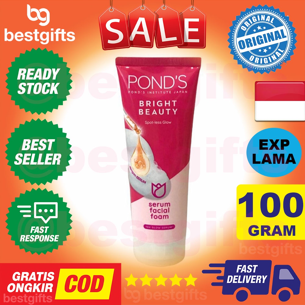 PONDS BRIGHT BEAUTY SERUM FACIAL FOAM WITH HYALURONIC ACID &amp; NIACINAMIDE SABUN MUKA 100 GRAM