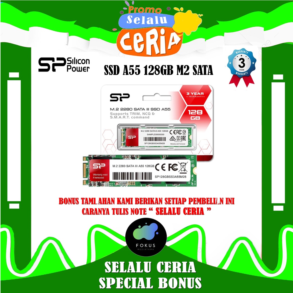 SSD Silicon Power A55 128GB SSD M.2 2280 SATA III 3D M2 SATA