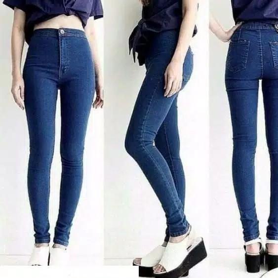 [SIAP KIRIM] CELANA JEANS HW/JEANS HW POLOS/Celana HW Jeans Polos/Highwaist/Softjeans Highwaist