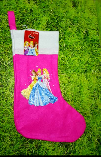 KAOS KAKI NATAL DISNEY PRINCESS MICKEY CARS CHRISTMAS HANG SOCKS KADO