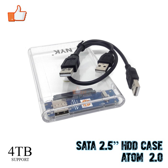 NYK Casing 2.5 Inch USB 2.0 HDD Transparant External case Transparent