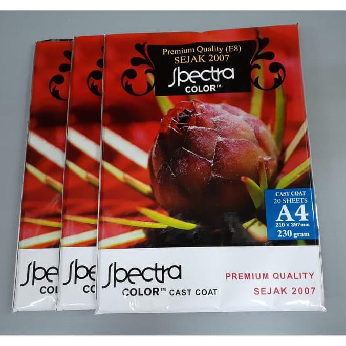 

Ready Oke] Kertas Foto Spectra Color Glossy Paper A4 230 Gram 20 Lembar