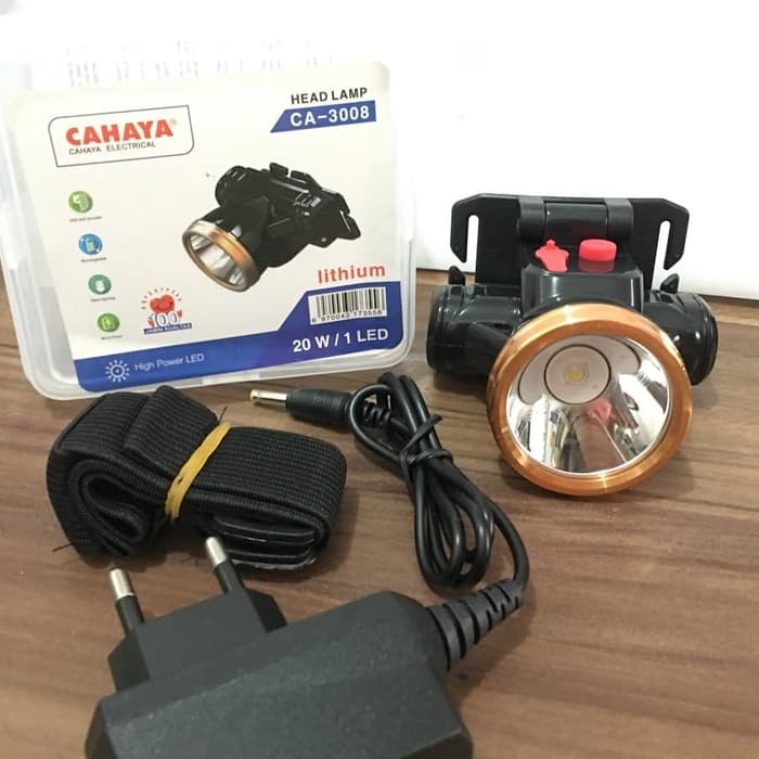 Senter Kepala Cahaya 20W 1LED Super Terang 20 Watt CA3008 CA-3008