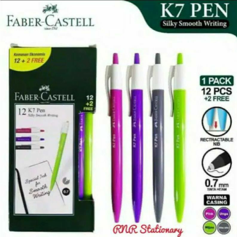 

Faber-Castell Ballpoint Pulpen Pen Cetek K7 / Pulpen Cetek K7 faber castell (Beli 1pack Bonus 2 pcs)