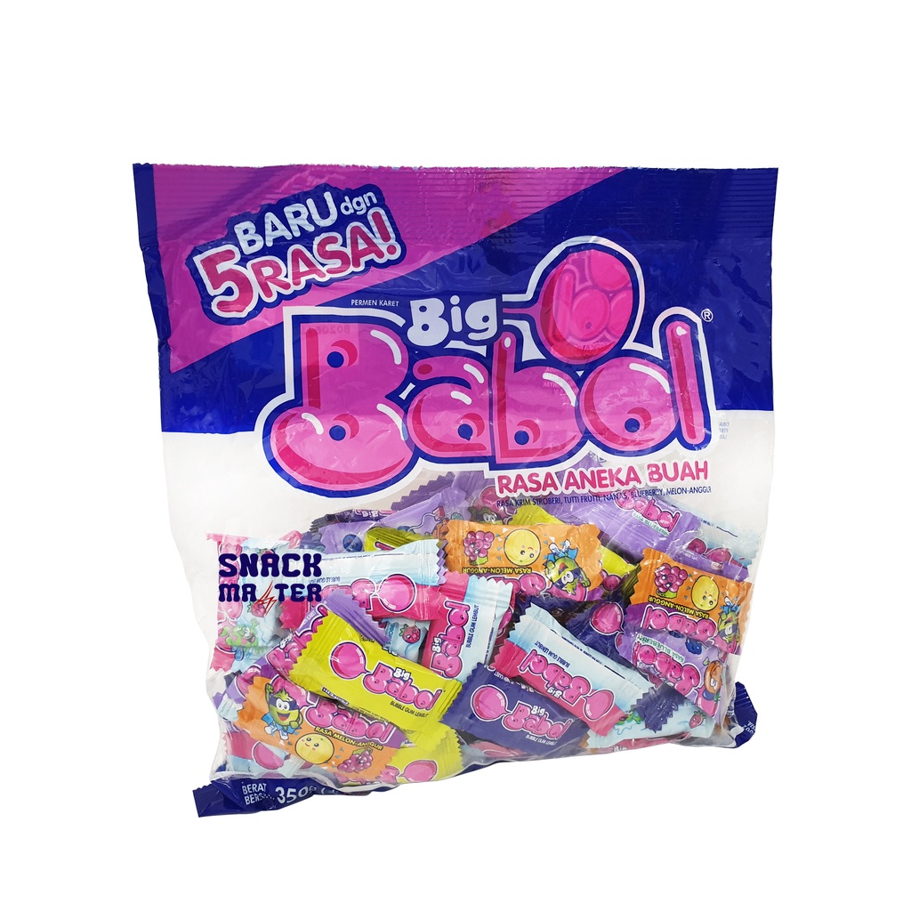 Permen Karet Big Babol Assorted Zak - Netto 350 gram (Isi 100 pcs)