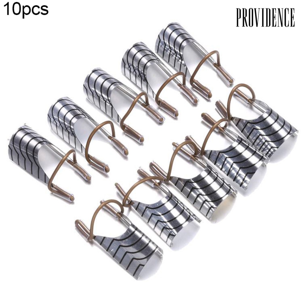 Providence 10Pcs Women Reusable Aluminum Nail Art UV Gel Acrylic Tips Extension Guide Forms