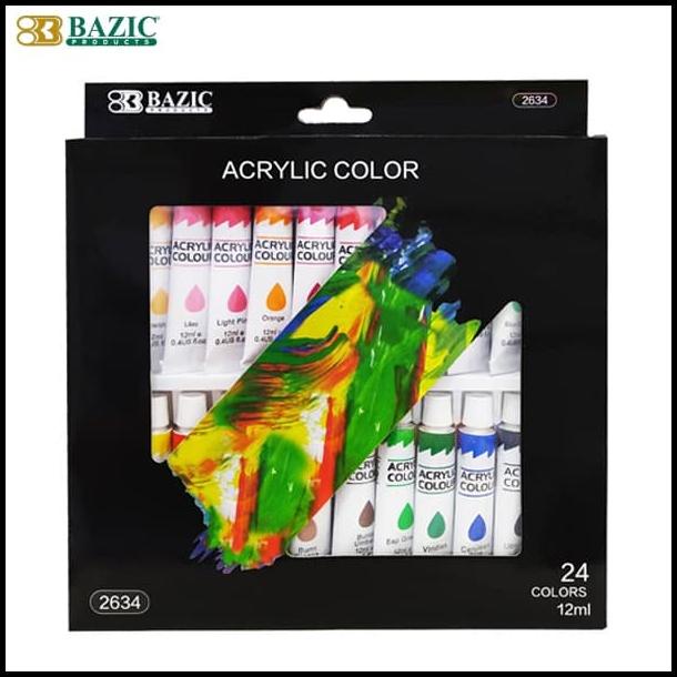 

Bazic Acrylic Paint Set 24 Colours 12Ml - Cat Akrilik