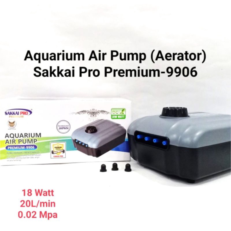 Aquarium Air Pump Premium 9906 Sakkai Pro / Aerator 4 Lubang