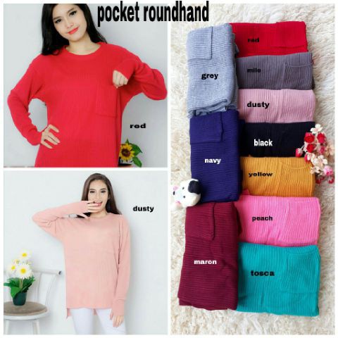 SAKU ROUNDHAND/ BLOUSE SAKU WANITA/ LENGAN PANJANG