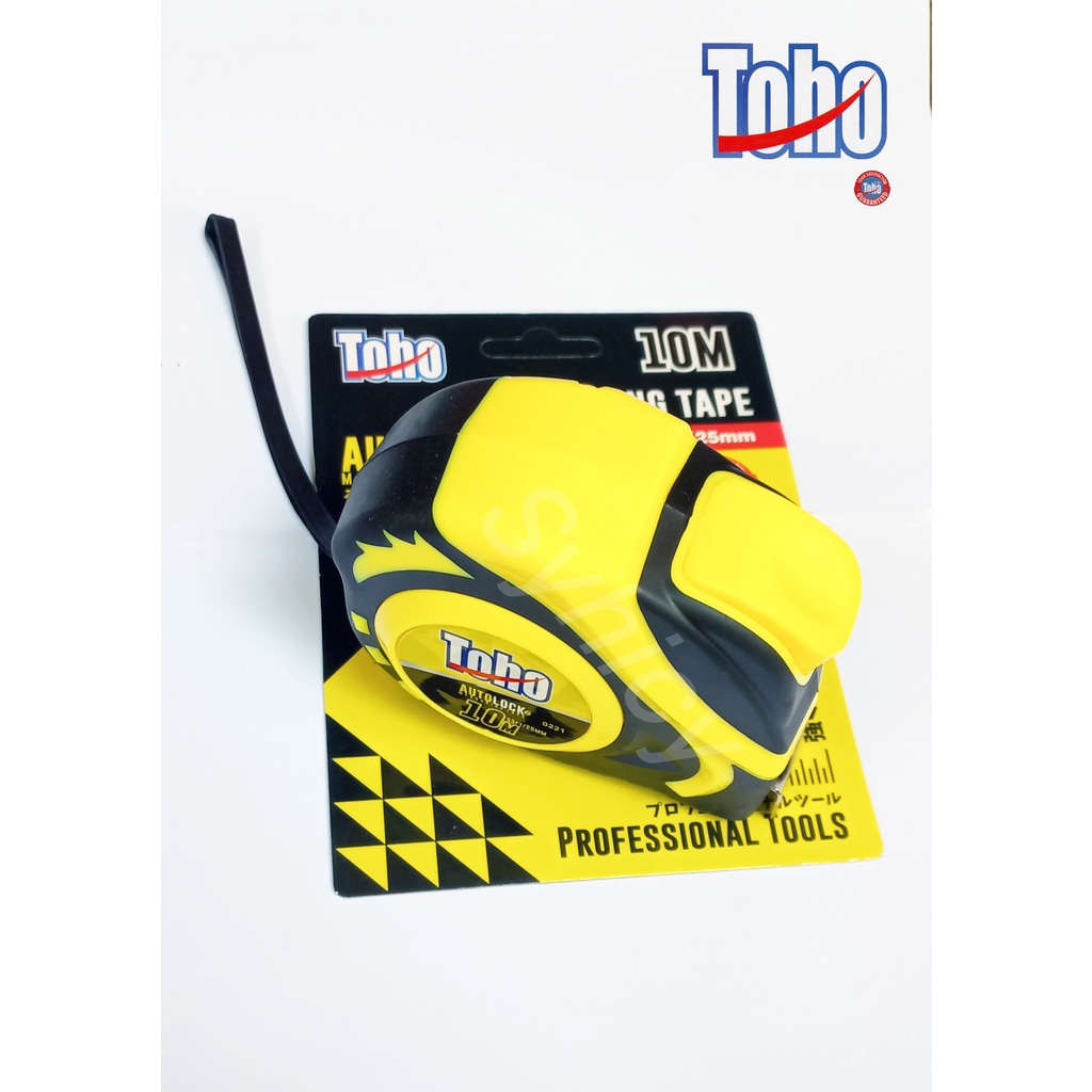 Meteran TOHO 10 m / Measuring Tape 10 Meter Yellow Autolock TOHO Original