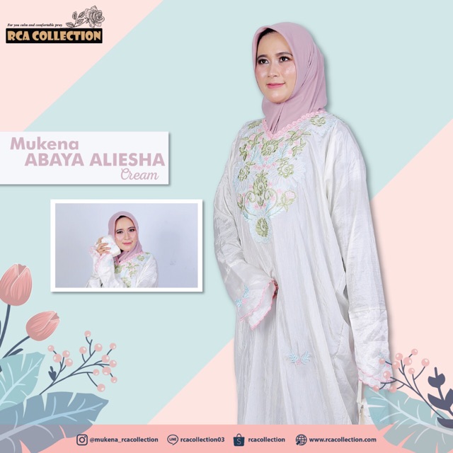 Mukena RCA COLLECTION Mukena Abaya Aliesha Travel Perlengkapan Sholat Nyaman Adem dengan Dagu Tertut