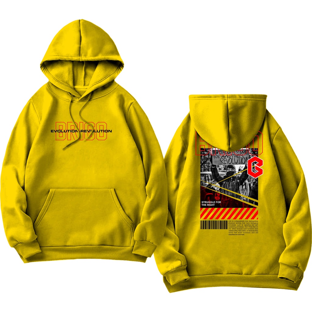 BRIGO Jumper Hoodie EVOLUTION REVOLUTION   II Sweater Hoodie BRIGO Sablon DTF Fleece Cotton II SIZE M-XXL (Pria &amp; Wanita) Free stiker&amp;Gantungan Kunci