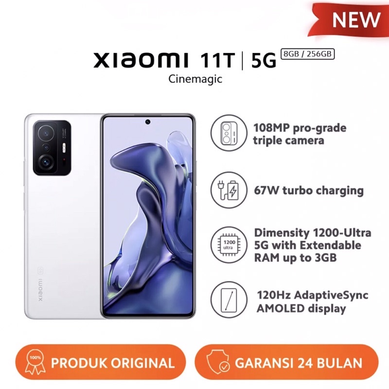 Xiaomi 11T 5G [8GB+256GB] Dimensity 1200 5G - 108MP Triple Camera - 6.67