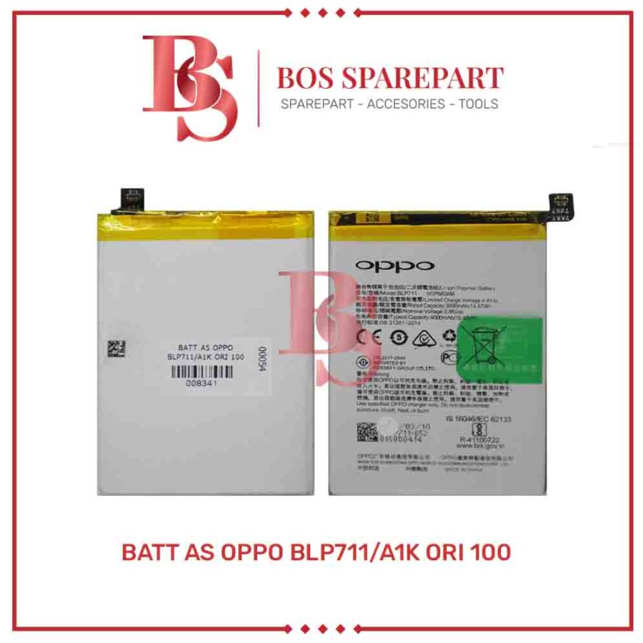 BATERAI AS OPPO BLP711 / A1K ORI 100 / BATTERY / BATRE