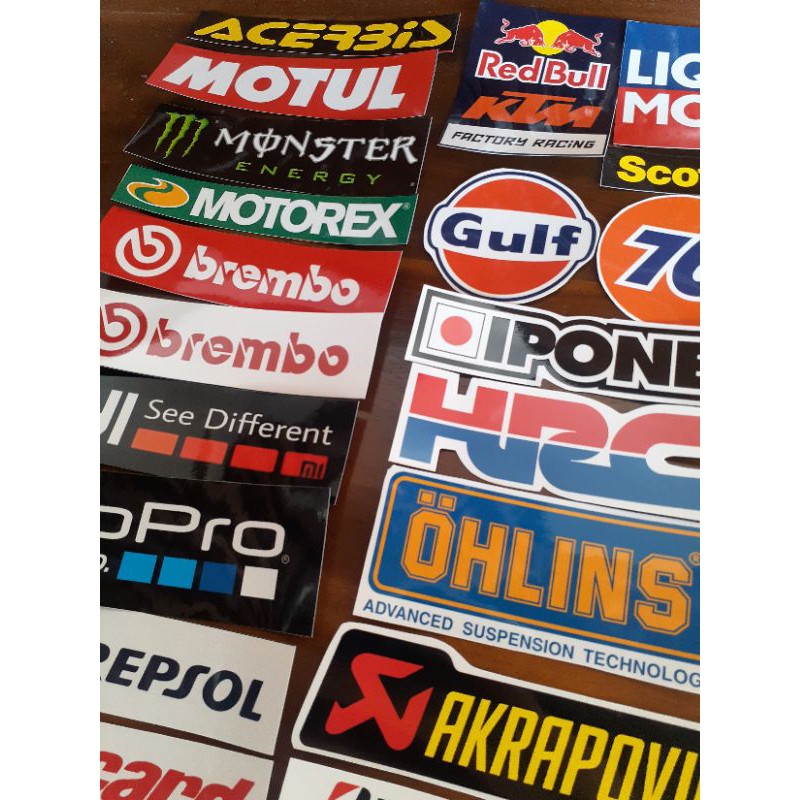 sticker stiker sponsor superbike motogp ninja r15 r25 nmax adv xmax gsx crv pcx aerox racing brembo