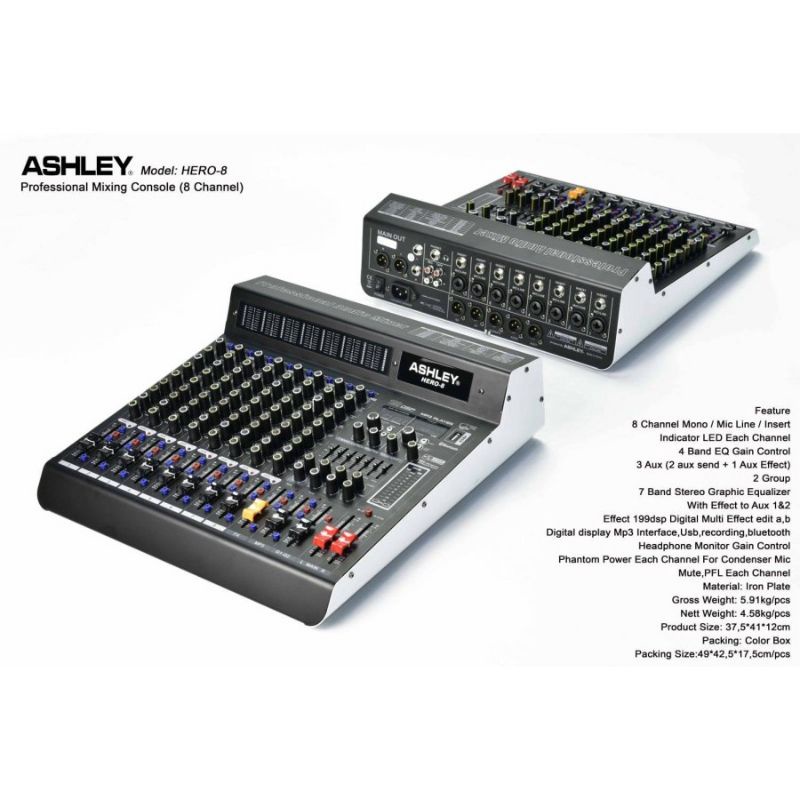 MIXER AUDIO ASHLEY HERO 8 / HERO8 ORIGINAL 8 CHANNEL