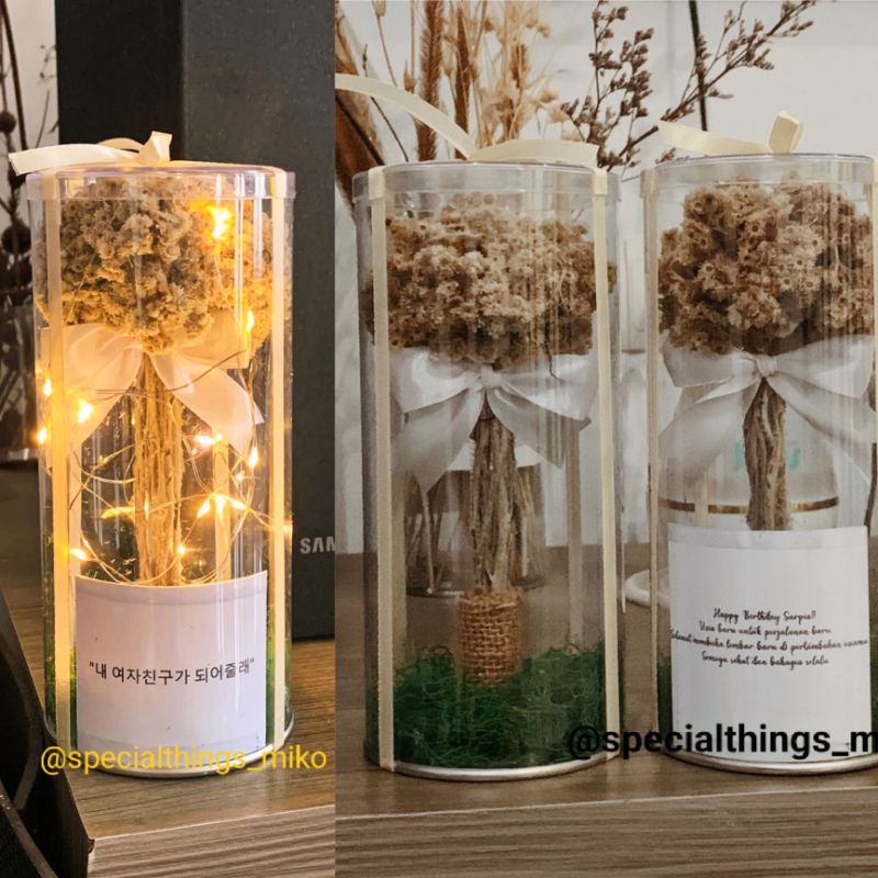 Kado pajangan Bunga edelweiss led romantis hadiah unik bunga abadi buket bunga edelweiss kado annive