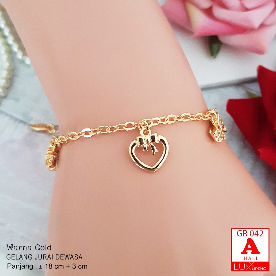 GR 042 Gelang Tangan Wanita Dewasa Model Dua Layer Gelang Xuping Huruf LOVE Luxx Xuping