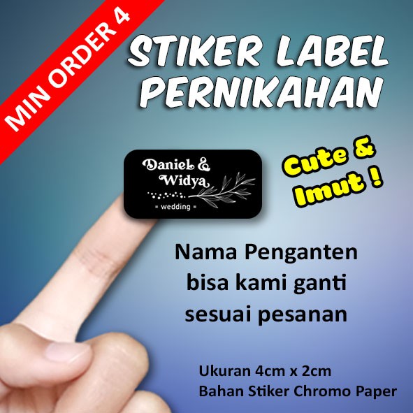 

STIKER LABEL SOUVENIR PERNIKAHAN STICKER NAMA PENGANTEN WEDDING MODEL3