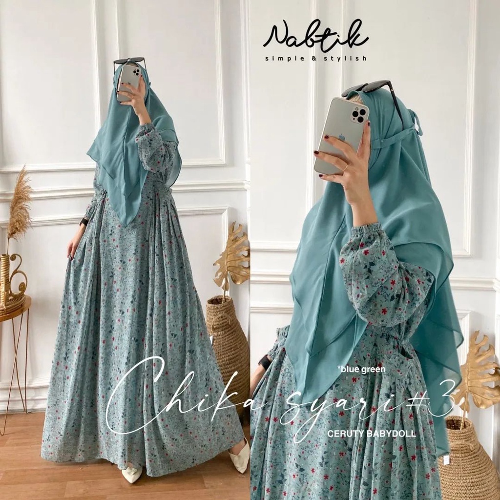 CHIKA SYARI/SYARI KEKINIAN/GAMIS SYARI TRENDY/GAMIS SYARI SIMPEL/GAMIS SYARI MURAH/GAMIS SYARI LEBARAN