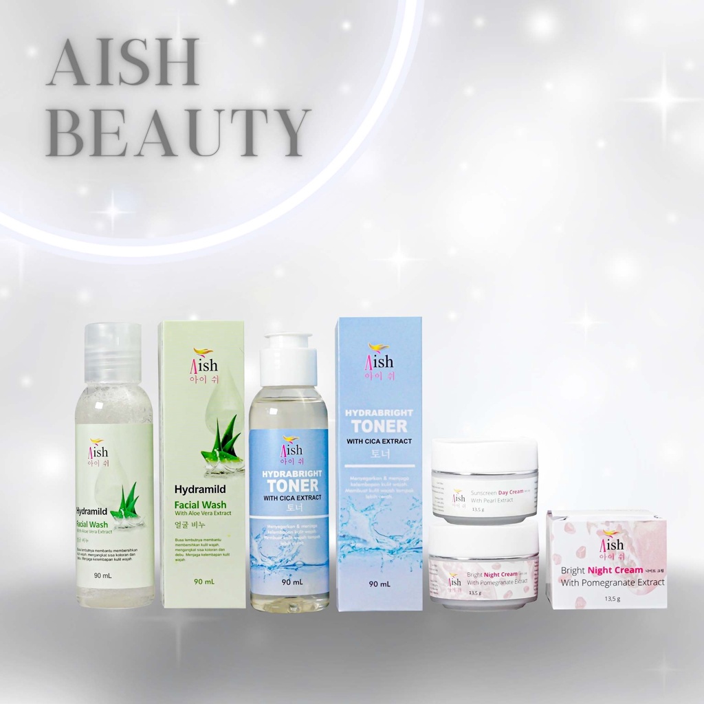 Aish Beauty (Paket Facial Wash, Toner, Day & Night Cream)