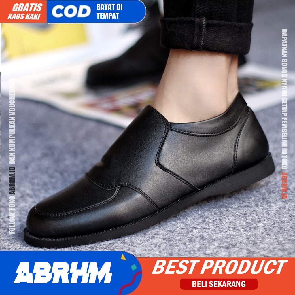 ABRHM x SAMUEL Sepatu Slip On Pria Sepatu Pria Casual Sepatu Kerja Kantor Pria Cowok / Cowo Ori Sepatu Kasual Santai Kuliah Kondangan Gaya Keren Kekinian Original