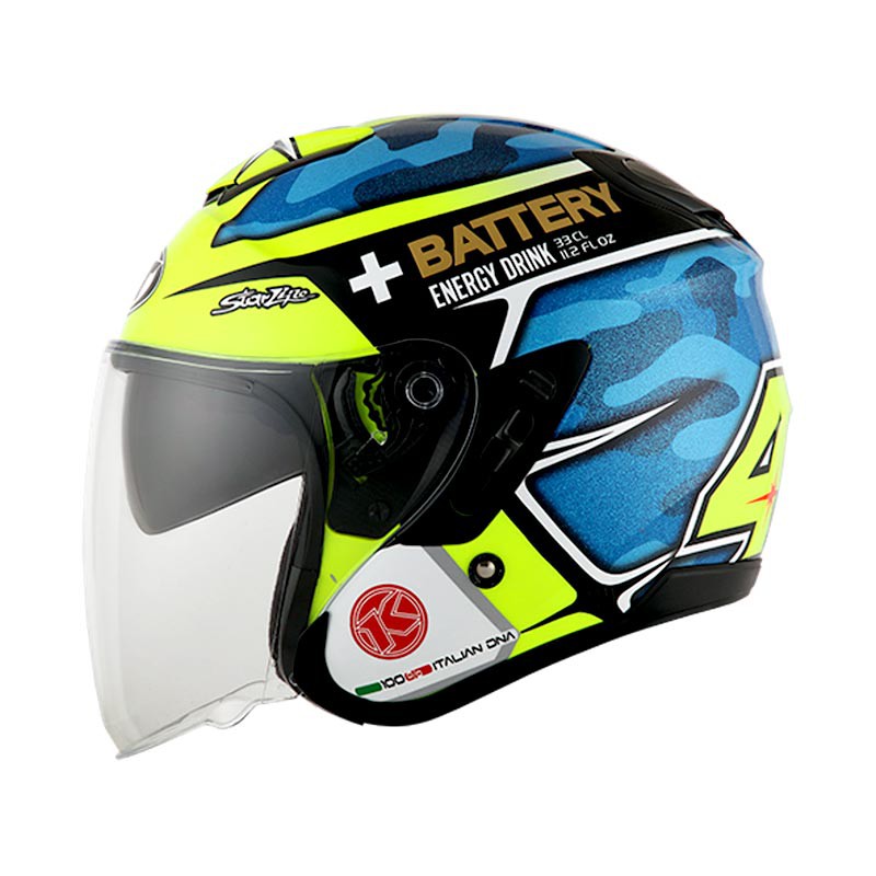HM-1872 Kyt Kyoto 2 Aleix Espargaro Replica Helm Half Face - Blue Murah