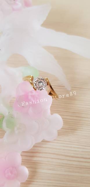 Cincin Titanium Gold Import cincin fashion import gold titanium antikarat permata putih