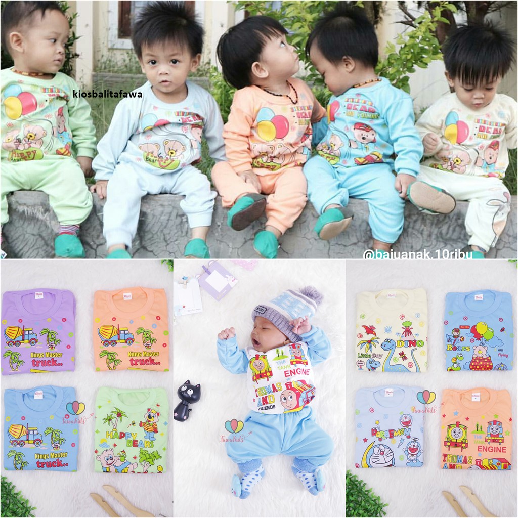 Piyama Kaos  Kartun Uk 1 Tahun Bahan  Kaos  Anak  Celana Panjang Laki Perempuan Baju  Tidur  Setelan 