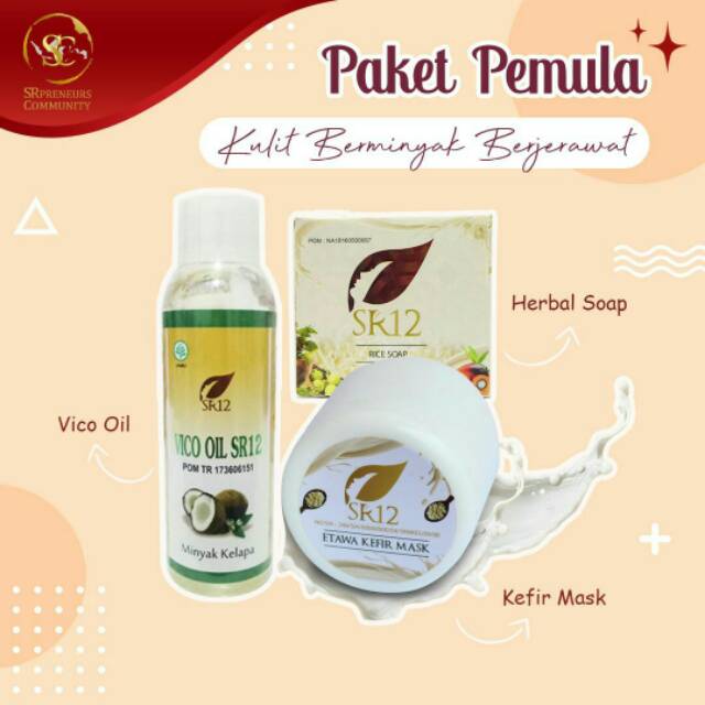 SKINCARE SR12 PAKET PEMULA KULIT BERMINYAK & BERJERAWAT