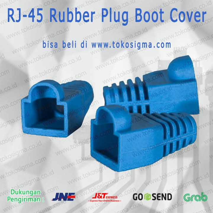 PLUG BOOT RJ-45 RJ45 RJ 45 Cover penutup cap biru isi 100 pcs