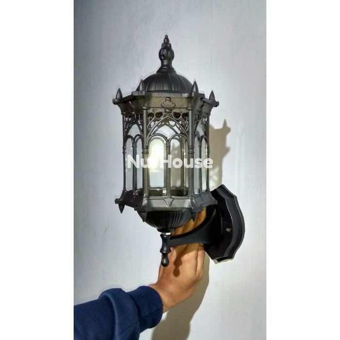 lampu dinding taman klasik antik model eropa hitam 5000 A/N