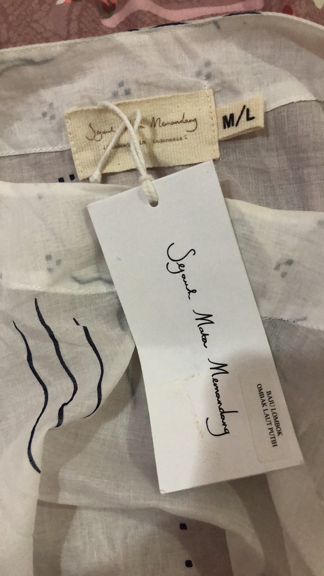 Baju Lombok Ombak Laut Merah/hitam/putih/indigo Sejauh Mata Memandan