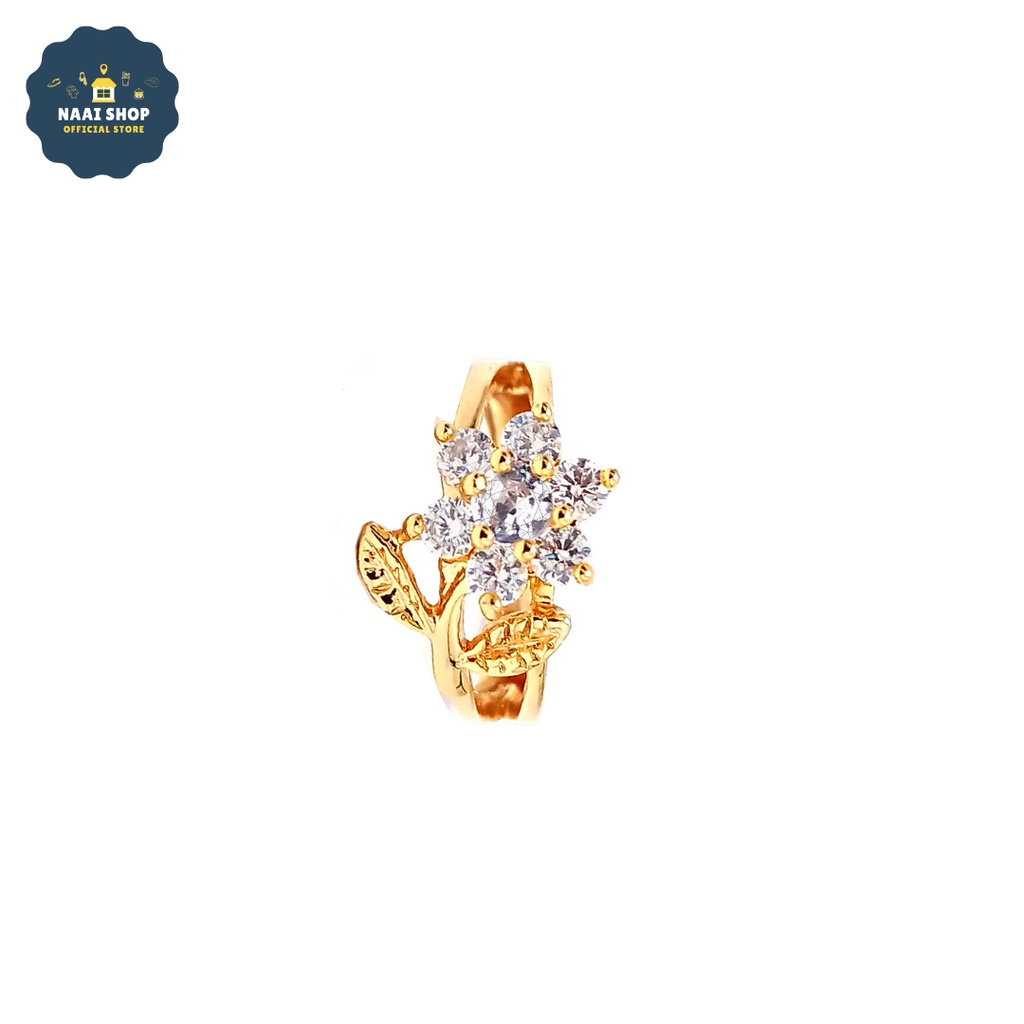 Cincin Xuping Wanita Model Bunga Permata Zircon Aksesoris Kristal Import Premium Murah Fashion Perhiasan Kekinian Anti Karat Korea Style Jewelry Cewek Lamaran Pernikahan Lapis Emas Mutiara Titanium Mewah Kasual Imitasi Terlaris Naai Shop