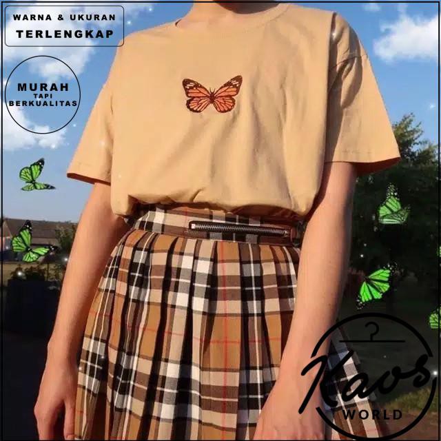 KAOS SANTAI BUTTERFLY LOGO TENGAH PRINTING