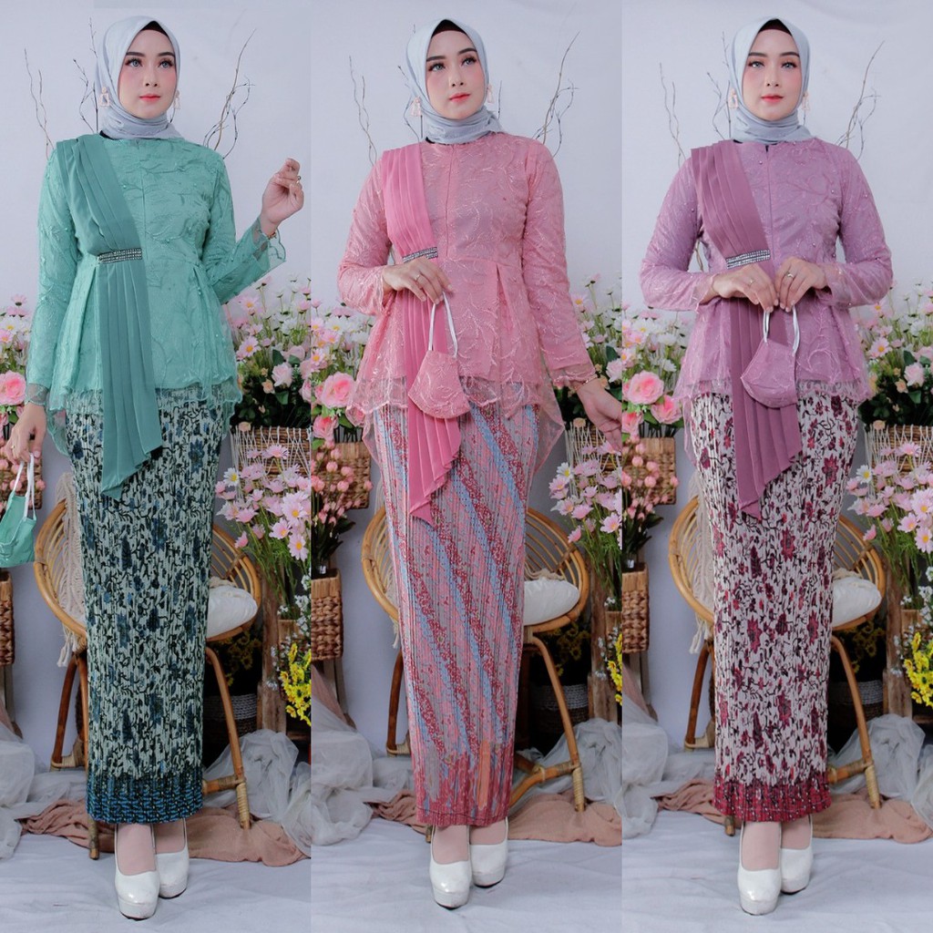 Kebaya Modern , Kebaya Selendang , Aurora Selendang Bahan Tulle Full Furing