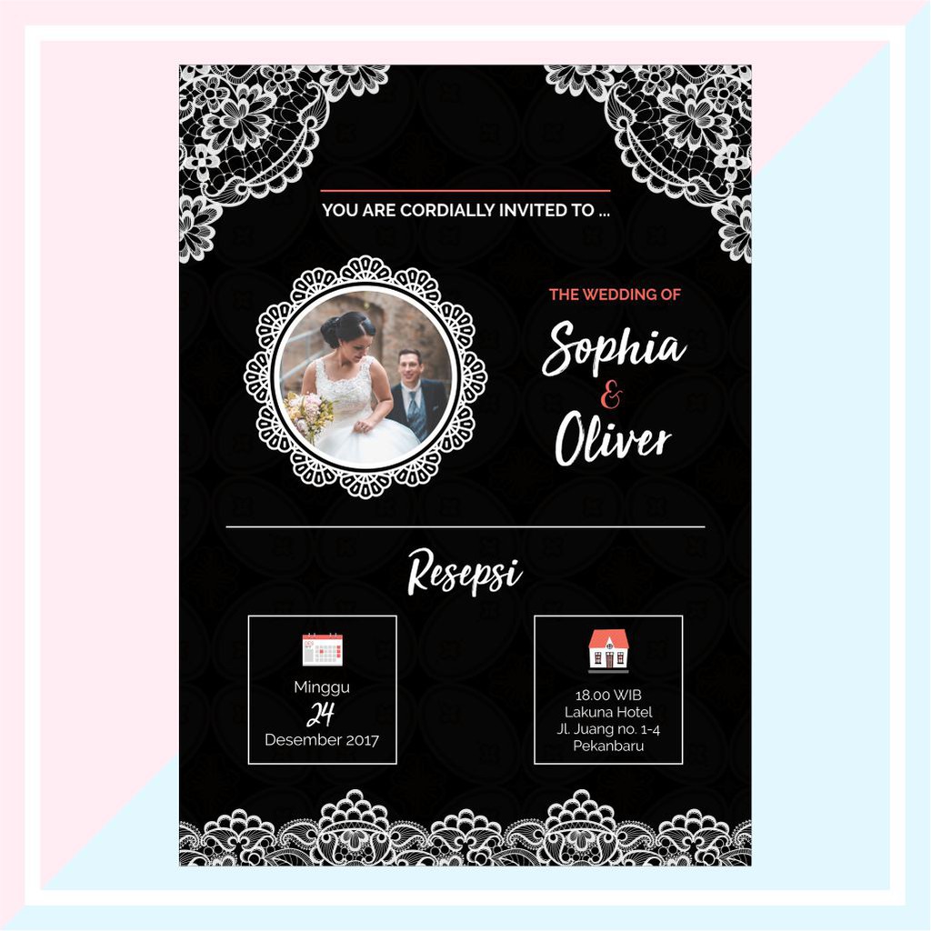 Jual Undangan Pernikahan Digital | Foto Tema Hitam Putih Indonesia