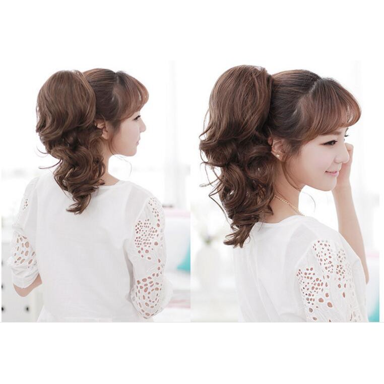 CPT hair clip jepitan ponytail curly wavy rambut palsu kuncir kuda