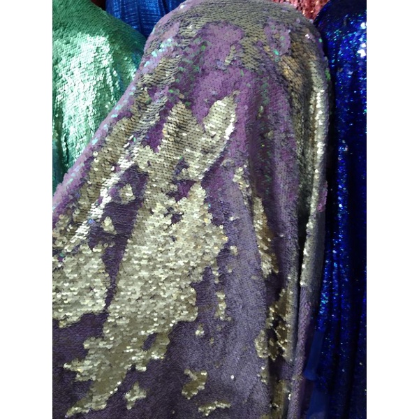 kain/bahan sequin gradasi atas bawah