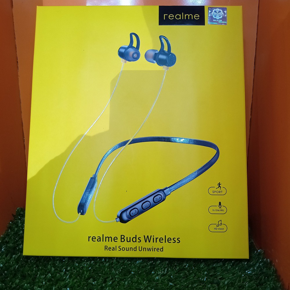 earphone hf headset headphone handsfree head set ear phone bluetooth kalung sport magnet REALME R3