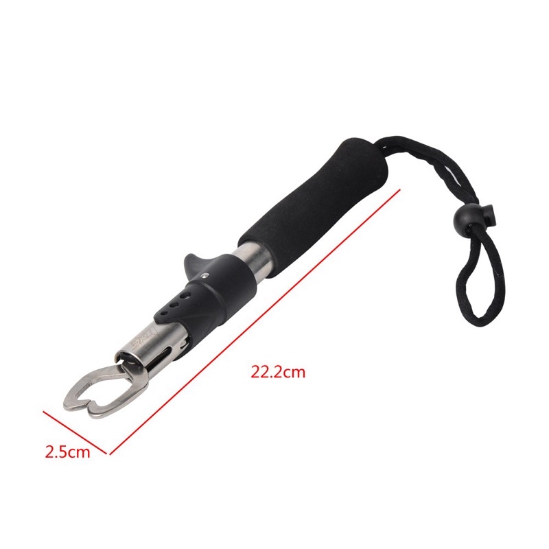 iLure Portable Stainless Steel Fishing Gripper Tool Equipment - FLG-P-006 - Black