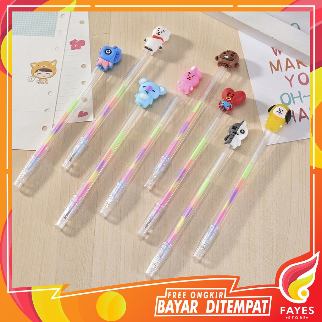 

FAYES COD Pena Gel Warna Motif KPop / Pena Glitter Karakter Produk Import Murah U140