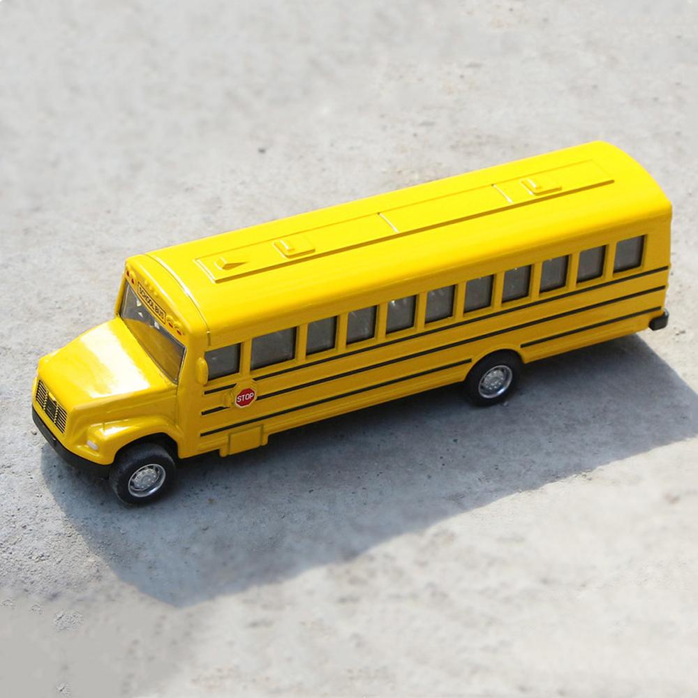 Lanfy Hadiah Ulang Tahun Model Bus Sekolah Untuk Anak1Per64 Inertial Alloy Mainan Anak Laki-Laki Simulasi Kendaraan