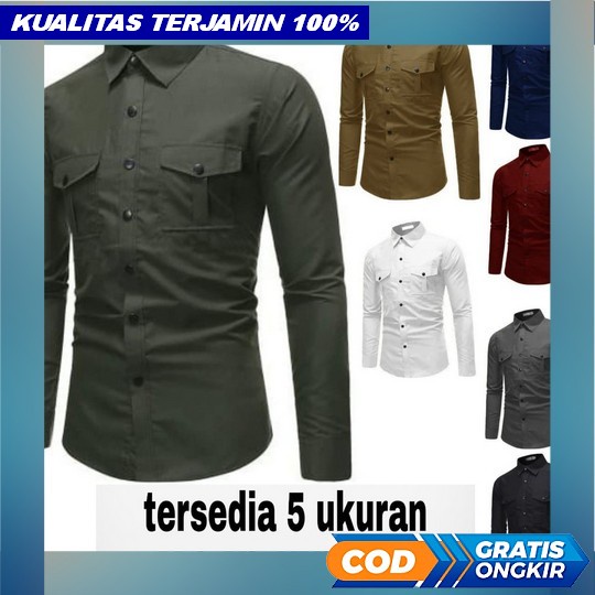 Kemeja Alisan Putih/ Seragam Pilot/Pdh Lengan Panjang Size Jumbo:16,5(Xxl)-17,5(Xxxxl) Kemeja Pria L