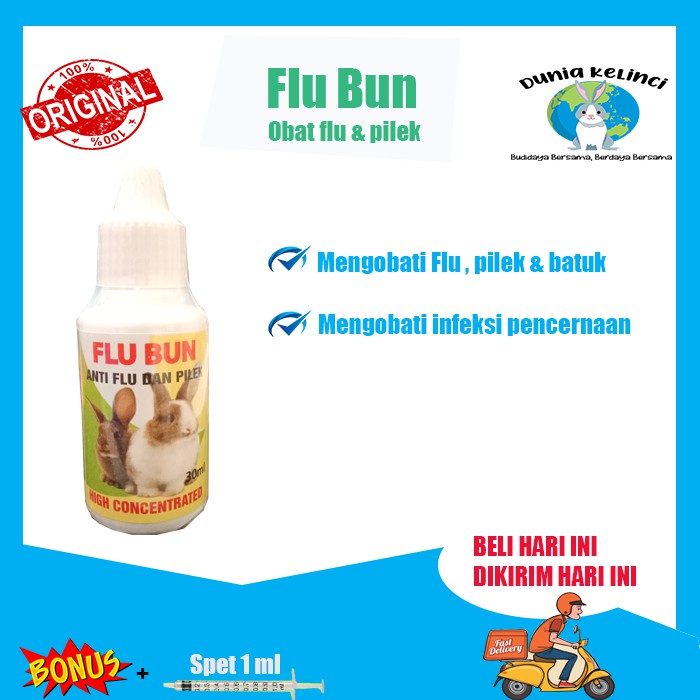 OBAT FLU KELINCI FLU BUN 30 ML BATUK PILEK INFEKSI PENCERNAAN FLUBUN