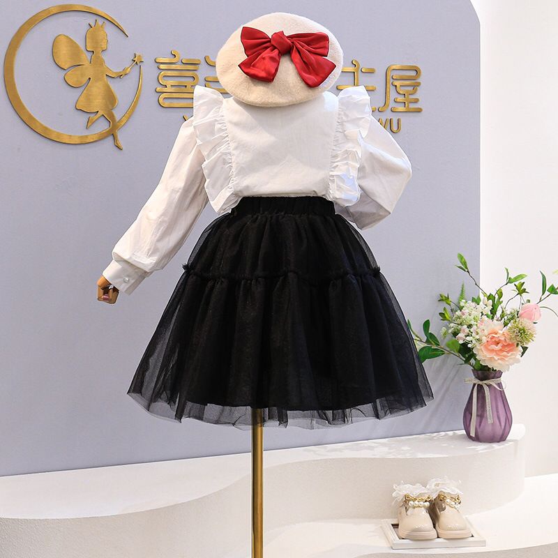 (LOLI-JKT) BS-164 STELAN ANAK CEWEK PUTIH HITAM TUTU SIZE 100-140