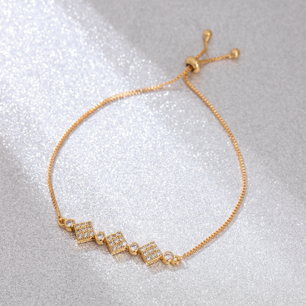 COD gelang wanita titanium anti karat serut cantik permata tidak alergi aksesoris fashion perhiasan emas D406